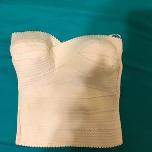 Strapless shirt with cute detail!